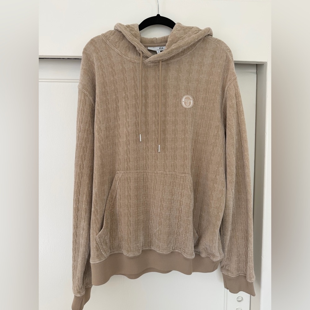 Sergio Tacchini Men’s Tan Hooded Sweatshirt